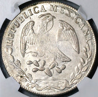 1856-C NGC AU 58 Mexico Silver 8 Reales Culiacan Mint Scarce Coin (21111803C)