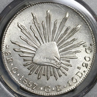 1857-C PCGS AU Mexico 8 Reales Culiacan Mint Scarce Silver Coin (20101704C)