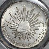 1857-C PCGS AU Det Mexico Silver 8 Reales Culiacan Mint Scarce Coin (20101704C)