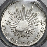 1857-C PCGS AU Mexico 8 Reales Culiacan Mint Scarce Silver Coin (20101704C)