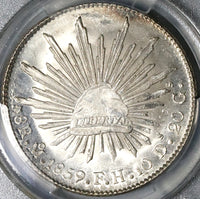 1859-Mo FH PCGS MS 63 Mexico 8 Reales Mint State Near PL Silver Coin (21112101D)