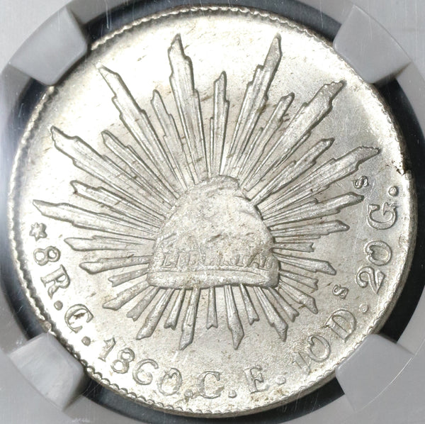 1860-C NGC MS 64 Mexico 8 Reales Culiacan Mint State Silver Coin (20030801C)