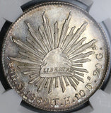 1860-Mo TH NGC MS 64+ Mexico 8 Reales Mint State Silver Coin POP 1/2 (22050301C)