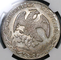 1860-Mo TH NGC MS 64+ Mexico 8 Reales Mint State Silver Coin POP 1/2 (22050301C)