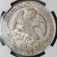 1860-Mo TH NGC MS 64+ Mexico 8 Reales Mint State Silver Coin POP 1/2 (22050301C)