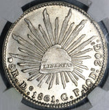 1861-Do NGC MS 64 Mexico 8 Reales Durango Mint Rare Silver Coin (21110402C)