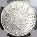 1861/0-Zs NGC MS 61 Mexico 8 Reales Zacatecas Overdate Mint State Silver Coin (22102503C)