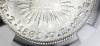 1861/0-Zs NGC MS 61 Mexico 8 Reales Zacatecas Overdate Mint State Silver Coin (22102503C)