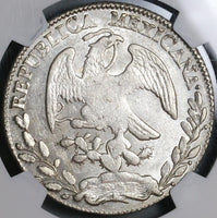 1861/0-Zs NGC MS 61 Mexico 8 Reales Zacatecas Overdate Mint State Silver Coin (22102503C)