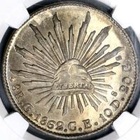 1862-C NGC MS 63 MEXICO 8 Reales Culiacan Mint Scarce Silver Coin POP 3/0 (18072301C)