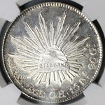 1862-Mo NGC MS 63 Mexico 8 reales Near PL Silver Mint State Coin (19060202C)