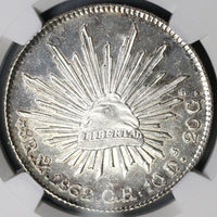 1862-Mo NGC MS 63 Mexico 8 reales Near PL Silver Mint State Coin (19060202C)