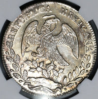 1862-Mo NGC MS 63 Mexico 8 reales Near PL Silver Mint State Coin (19060202C)