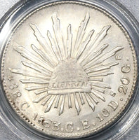 1863-C PCGS MS 63 Mexico Silver 8 Reales Culiacan Mint Scarce Coin (21090405C)