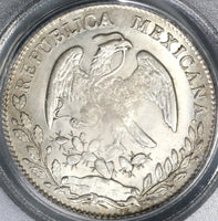 1863-C PCGS MS 63 Mexico Silver 8 Reales Culiacan Mint Scarce Coin (21090405C)