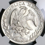1863-Go NGC MS 62 Mexico 8 Reales Guanajuato Cap Rays Silver Coin (23031201D)