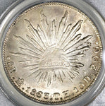 1863-Mo TH PCGS MS 63 Mexico 8 Reales Mint State Silver Coin (19082504C)