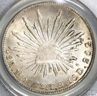 1863-Mo TH PCGS MS 63 Mexico 8 Reales Mint State Silver Coin (19082504C)