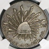 1863-O AE NGC AU 50 Mexico 8 Reales Oaxaca Mint Scarce Silver Coin (23021301C)