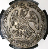 1863-O AE NGC AU 50 Mexico 8 Reales Oaxaca Mint Scarce Silver Coin (23021301C)