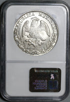 1863-O FR NGC MS 62 Mexico 8 Reales Oaxaca Mint Scarce Silver Dollar Coin (20070401C)