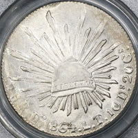 1864-Do PCGS MS 62 MEXICO Silver 8 Reales Durango Mint Scarce Coin (18061802C)