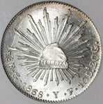 1868-Go ANACS MS 65 Mexico 8 Reales Mint State Guanajuato Silver Coin (19071301D)