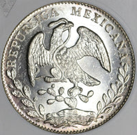 1868-Go ANACS MS 65 Mexico 8 Reales Mint State Guanajuato Silver Coin (19071301D)