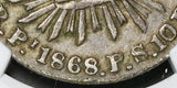 1868/7-Pi NGC VF Mexico 8 Reales Potosi Scarce Cap Rays Silver Coin (23030101C)
