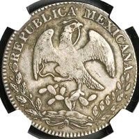 1868/7-Pi NGC VF Mexico 8 Reales Potosi Scarce Cap Rays Silver Coin (23030101C)