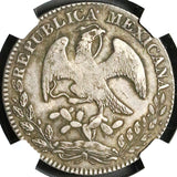 1868/7-Pi NGC VF Mexico 8 Reales Potosi Scarce Cap Rays Silver Coin (23030101C)