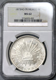 1873-Ho NGC MS 62 Mexico 8 Reales Rare Hermosillo Mint Silver Coin (19010401C)