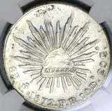 1872-Ho NGC UNC Det Mexico 8 Reales Scarce Hermosillo Silver Coin (19103002C)