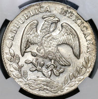 1872-Ho NGC UNC Det Mexico 8 Reales Scarce Hermosillo Silver Coin (19103002C)