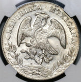 1872-Ho NGC UNC Det Mexico 8 Reales Scarce Hermosillo Silver Coin (19103002C)