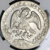 1872-Ho NGC UNC Det Mexico 8 Reales Scarce Hermosillo Silver Coin (19103002C)