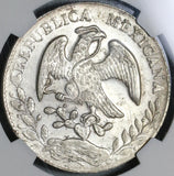 1872-Ho NGC UNC Det Mexico 8 Reales Scarce Hermosillo Silver Coin (19103002C)