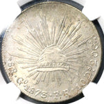 1873-Go NGC MS 61 Mexico 8 Reales Mint State Guanajuato Silver Coin (19060301C)