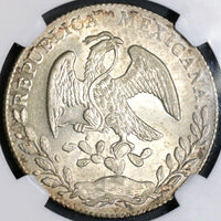 1873-Go NGC MS 61 Mexico 8 Reales Mint State Guanajuato Silver Coin (19060301C)