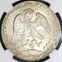 1873-Go NGC MS 61 Mexico 8 Reales Mint State Guanajuato Silver Coin (19060301C)