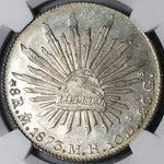 1873-Mo NGC MS 62 Mexico 8 Reales Mint State Silver First Year 8R Coin (21100603C)