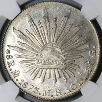 1873-Mo NGC MS 62 Mexico 8 Reales Mint State Silver First Year 8R Coin (21100603C)