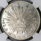 1873-Mo NGC MS 62 Mexico 8 Reales Mint State Silver First Year 8R Coin (21100603C)