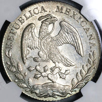 1873-Mo NGC MS 62 Mexico 8 Reales Mint State Silver First Year 8R Coin (21100603C)