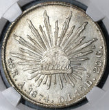 1874-A NGC AU 58 Mexico 8 Reales Scarce Alamos Mint Silver Coin (20110903C)