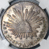 1874-Oa NGC MS 64 Mexico 8 Reales Oaxaca Mint Rare Silver Coin (21103101D)