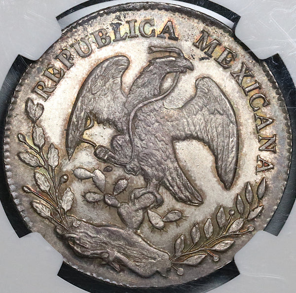 1874-Oa NGC MS 64 Mexico 8 Reales Oaxaca Mint Rare Silver Coin