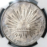 1875-A NGC MS 61 Mexico 8 Reales X RARE Alamos Silver Coin 7/7 Date POP 1/0 (20111001C)