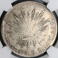 1875-As NGC XF 40 Mexico 8 Reales Rare Alamos Mint Silver Coin (22101301C)