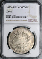 1875-As NGC XF 40 Mexico 8 Reales Rare Alamos Mint Silver Coin (22101301C)